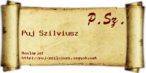 Puj Szilviusz névjegykártya